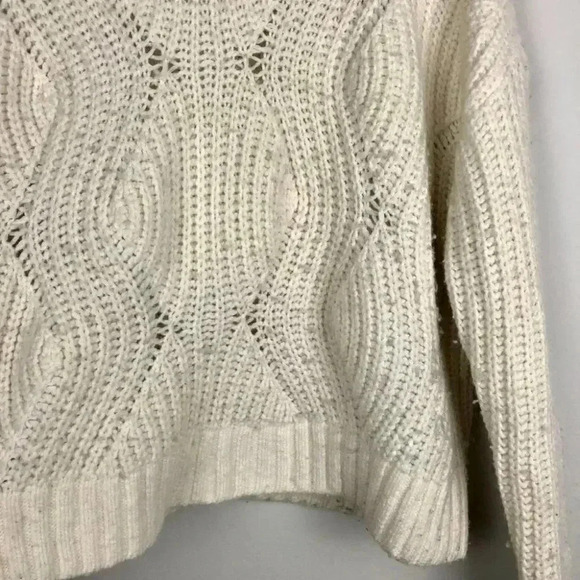 Madewell Sweater Everett Rib-Play Pullover Chunky Cable Knit White Small - Picture 6 of 6